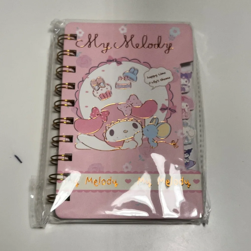 Sanrio 48K My Melody Spiral Notebook Pink Gold Foil Tabbed Journal XC-3503